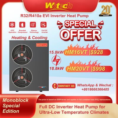 কেনা 380 ভোল্ট ইনভার্টার R410a/R32 Monoblock Special Edition Heat Pump for Heating & Cooling -35°C অপারেশন অনলাইনে উৎপাদন